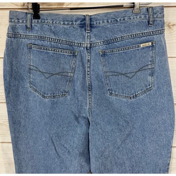 Vintage Zana Di Jeans Light Wash With Black Floral Detail Flare Jeans Size 22 - Picture 5 of 7